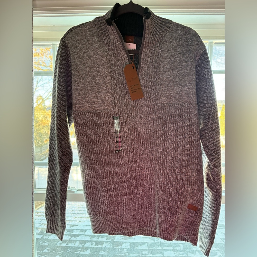 Men's Gray Half-Zip Sweater